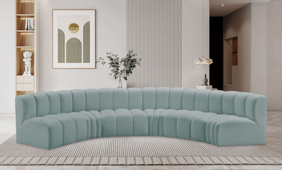 Arc - Faux Leather 6 Piece U-Shaped Modular Sofa