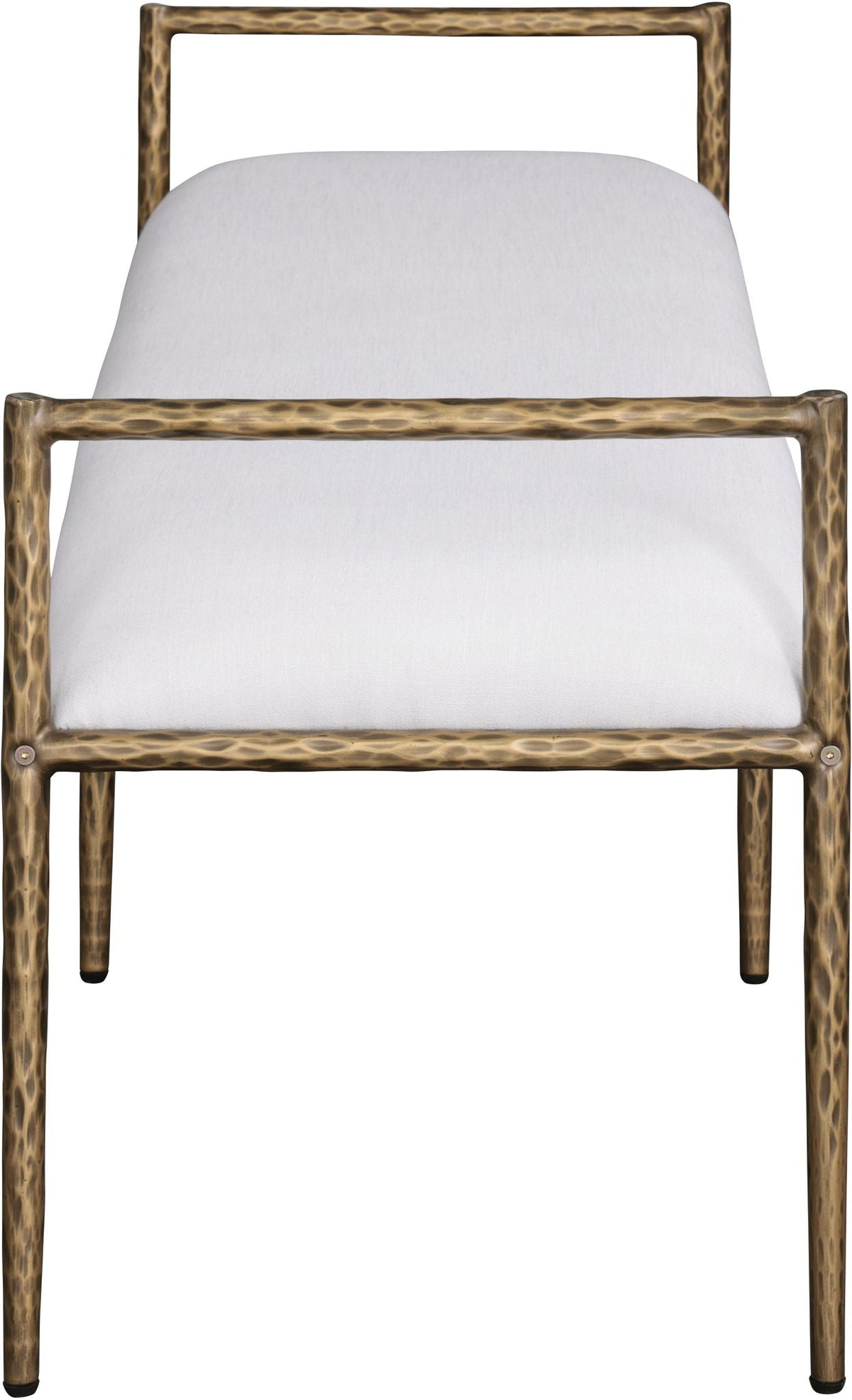 Axis - Linen Textured Cream Fabric Upholstered Bench