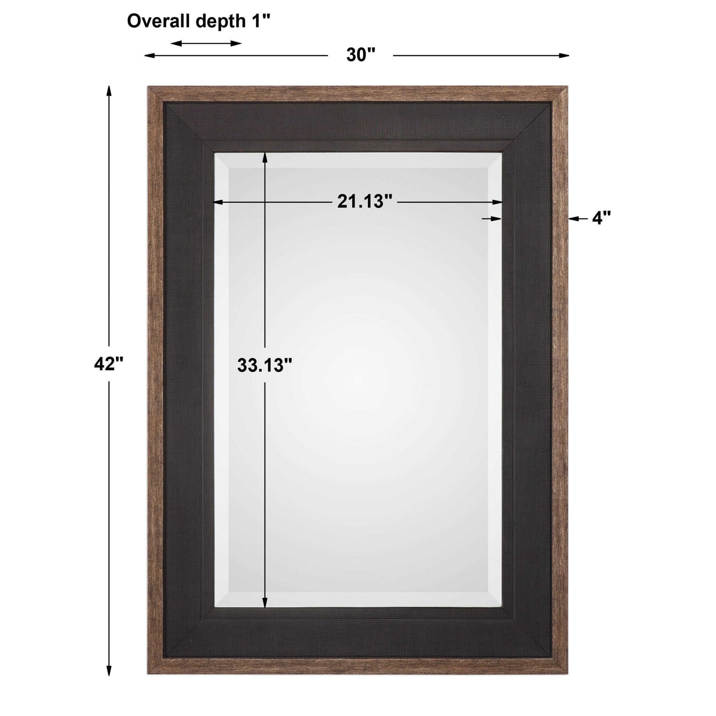Staveley - Rustic Mirror - Black