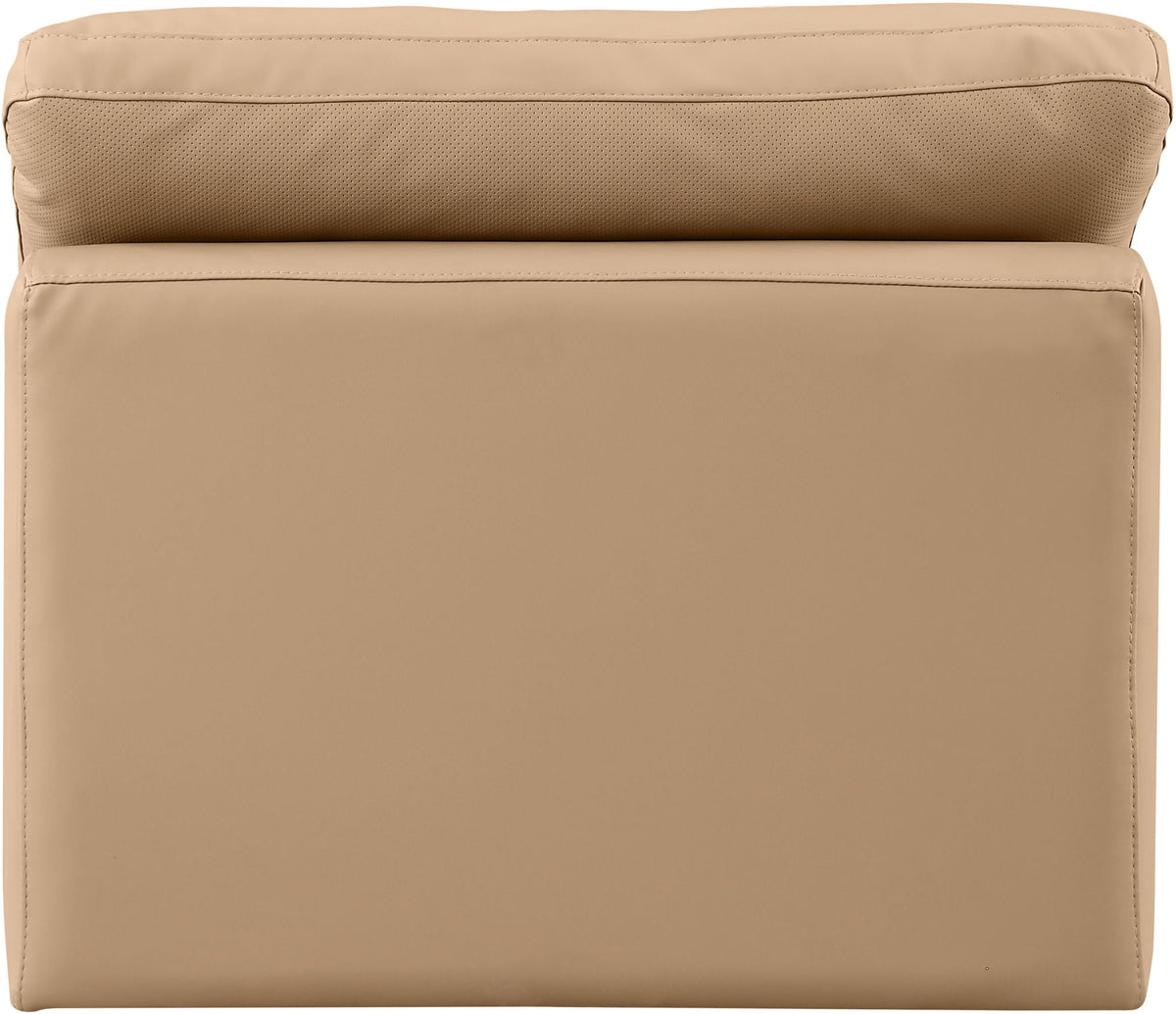 Indulge - Faux Leather Armless Chair - Tan