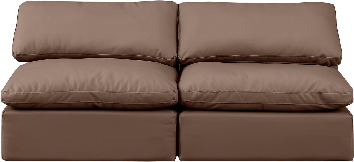 Indulge - Faux Leather 2 Seat Modular Armless Sofa
