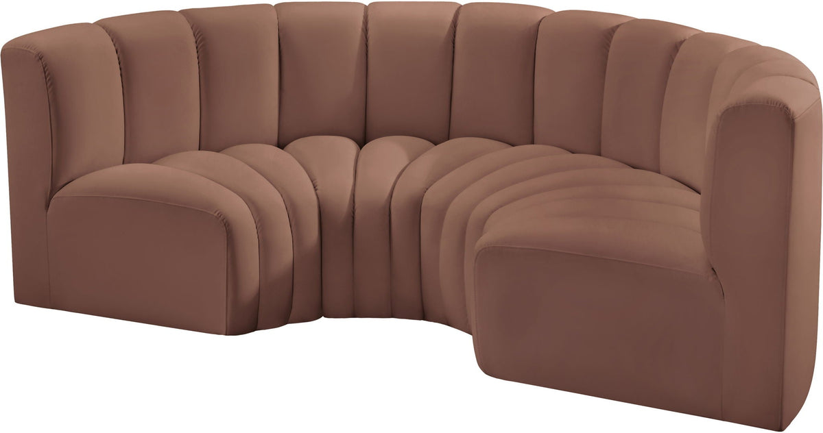 Arc - Faux Leather 4 Piece U-Shaped Modular Sofa