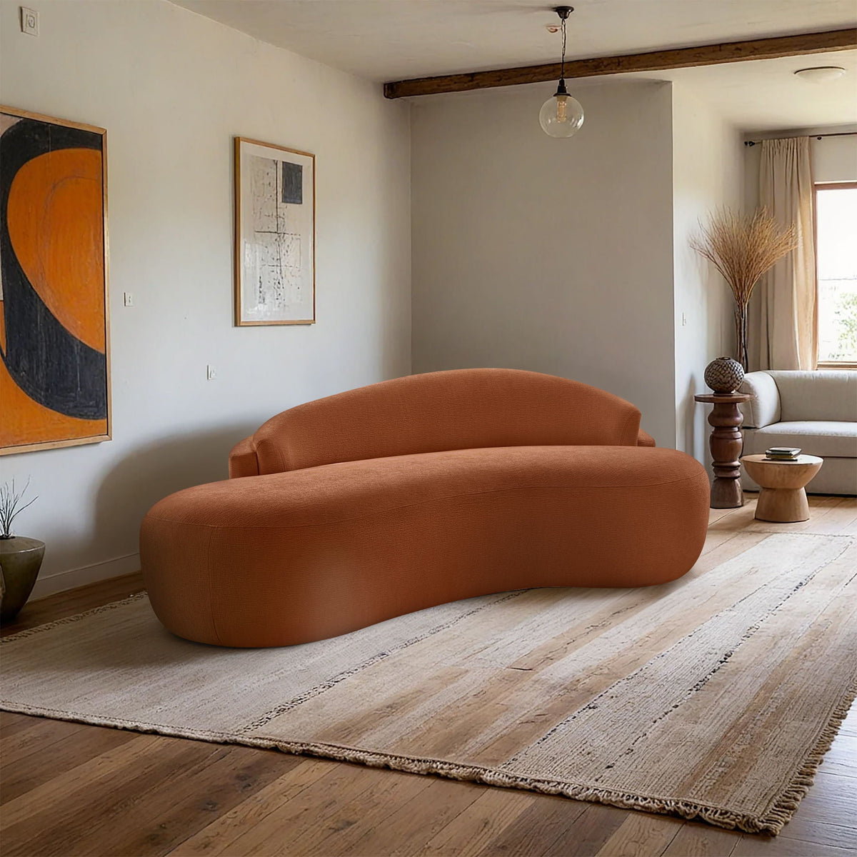 Caspian - Chenille Fabric Upholstered Loveseat