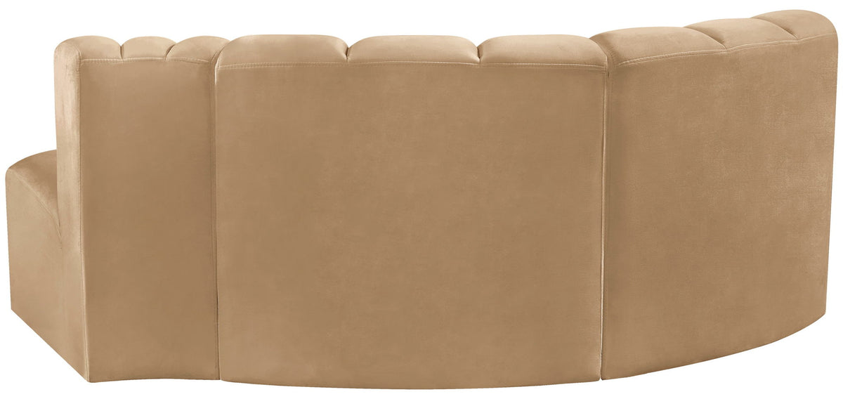 Arc - Velvet 3 Piece Modular L-Shaped Sofa