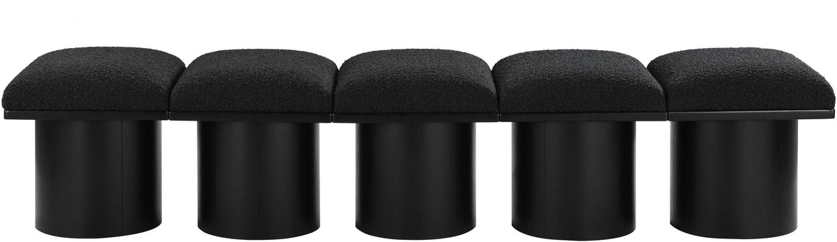 Pavilion - 5 Piece Modular Bench With Black Base
