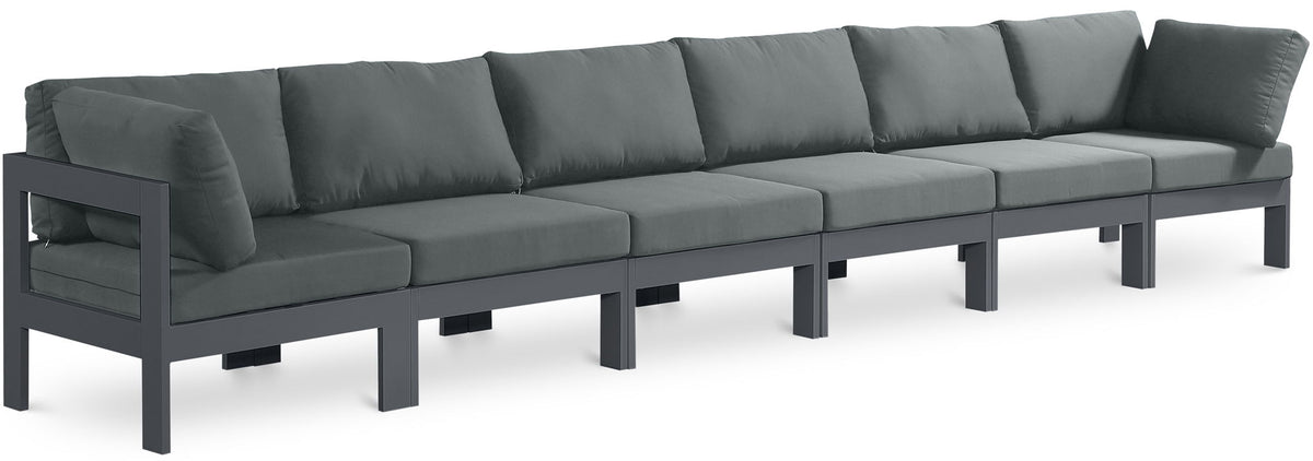 Nizuc - Outdoor Patio 6 Seat Modular Sofa With Gray Frame