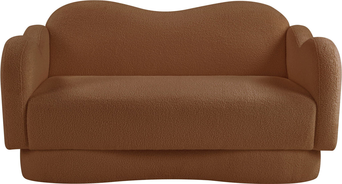 Bloom - Teddy Fabric Loveseat - Saddle