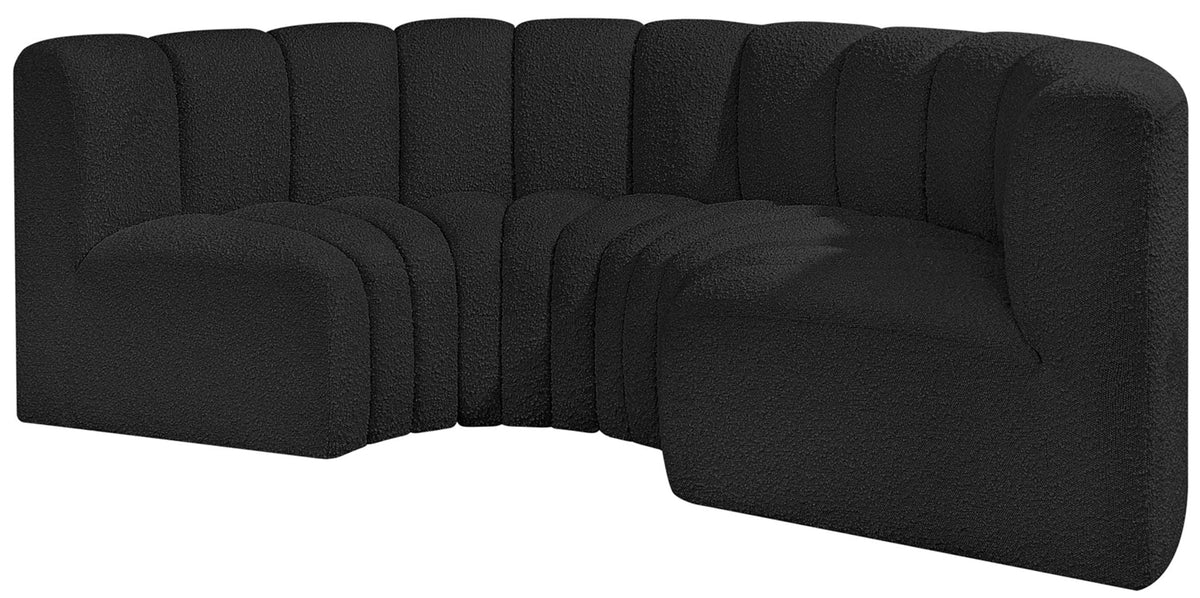 Arc - Boucle Fabric 4 Piece U-Shaped Modular Sofa