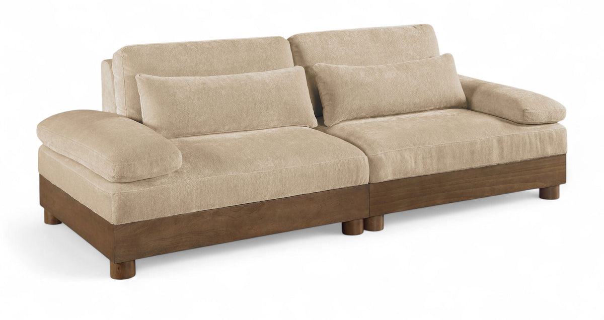 Turin - Chenille Fabric Upholstered Modular Sectional - Beige