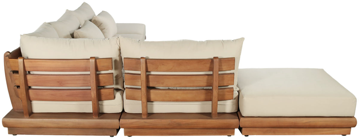 Mirella - 6 Piece Water Resistant Fabric Upholstered Outdoor Patio Modular Sectional