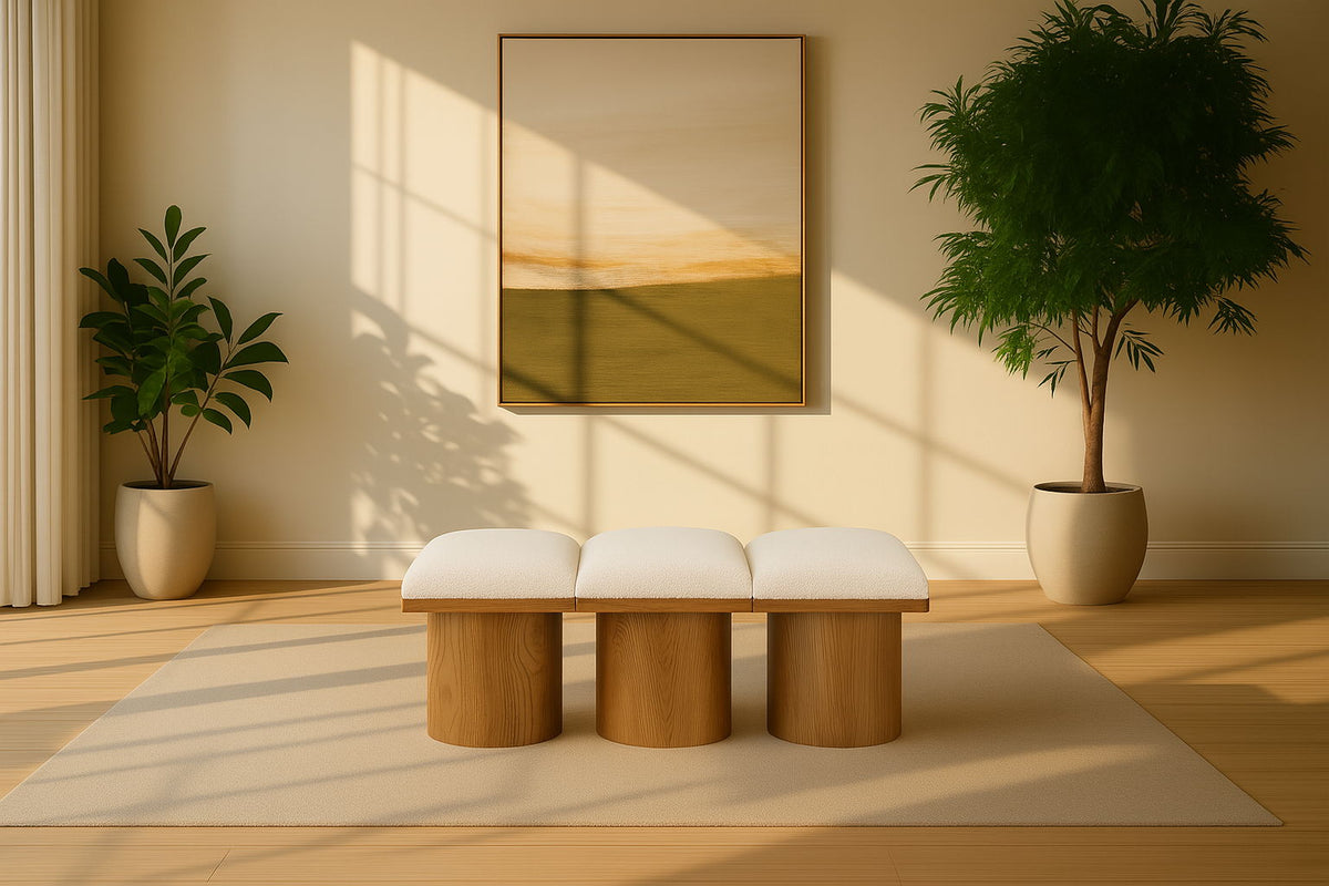 Pavilion - 3 Piece Modular Bench With Brown Base