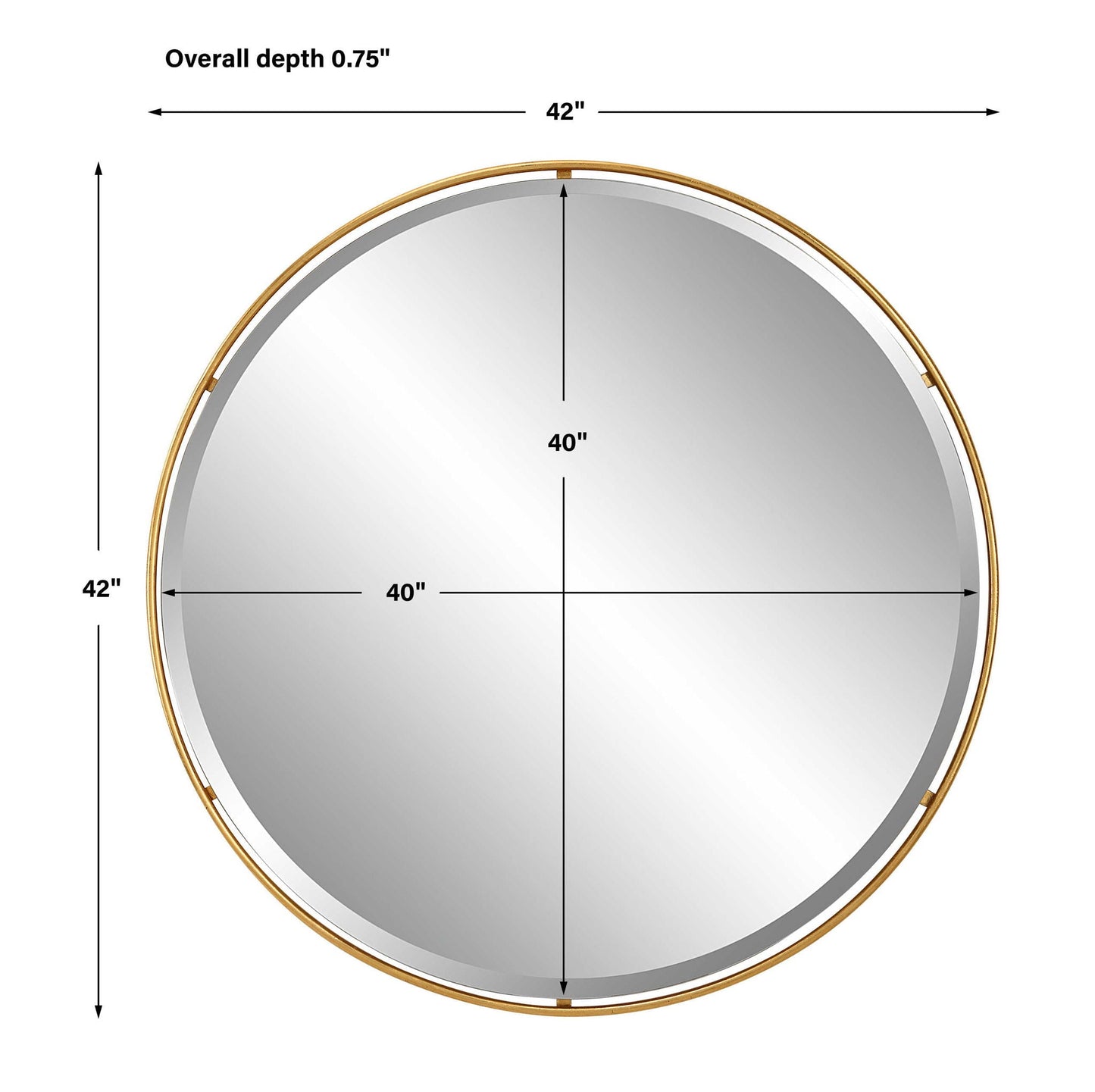 Canillo - Round Mirror - Gold