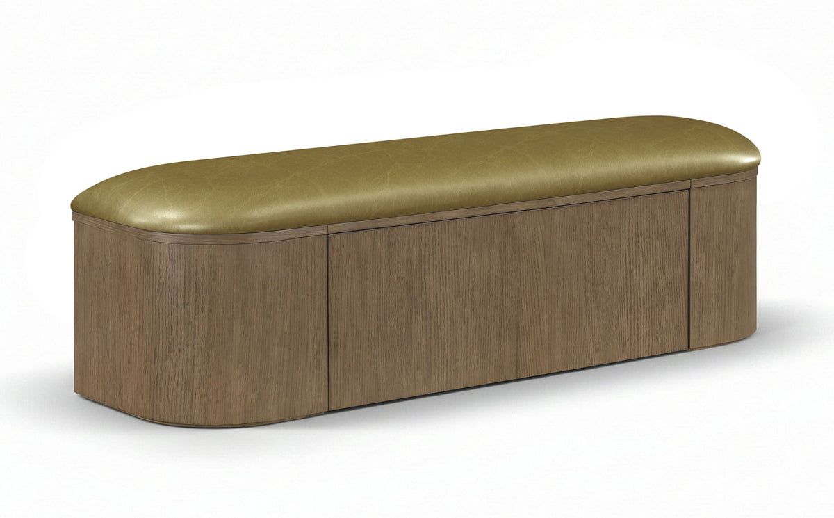 Velden - Upholstered Storage Bench With Stained Brown Base
