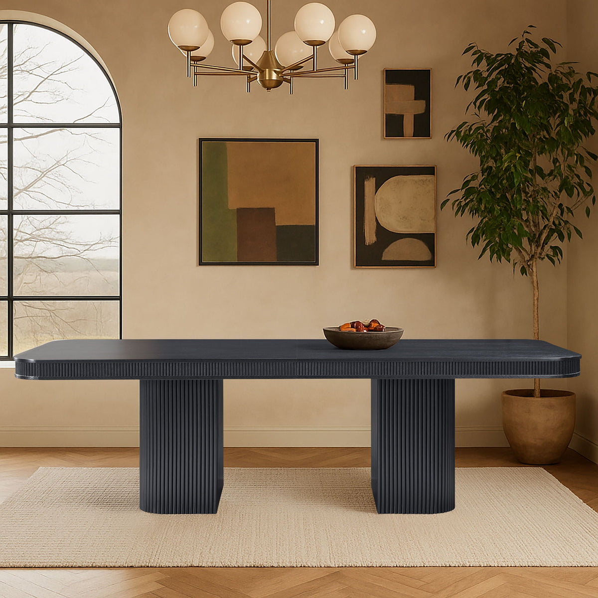 Mohari - Solid Wood And Oak Veneer 112" / 160" Dining Table