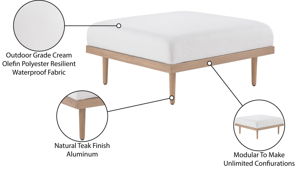 Laguna - Resilient Water Resistant Fabric Upholstered Outdoor Patio Modular Ottoman