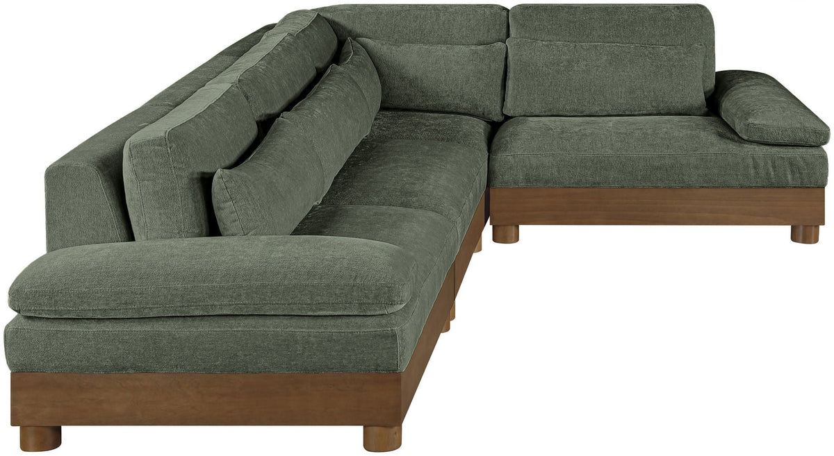 Turin - Chenille Fabric Upholstered Modular Sectional - Green