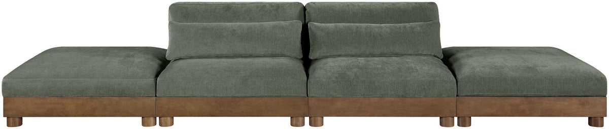 Turin - Chenille Fabric Upholstered Modular Sectional - Green