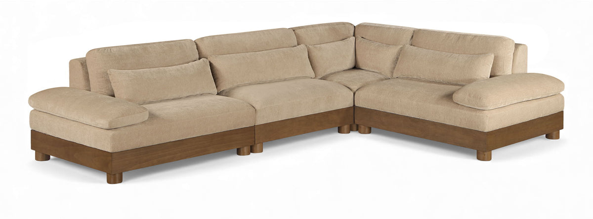 Turin - Chenille Fabric Upholstered Modular Sectional - Beige