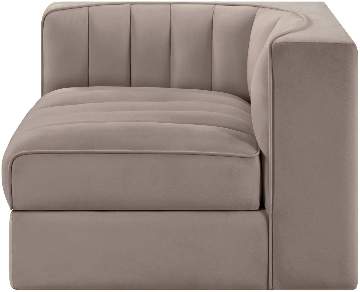 Rummi - Velvet Performance Fabric Upholstered Modular Corner Chair