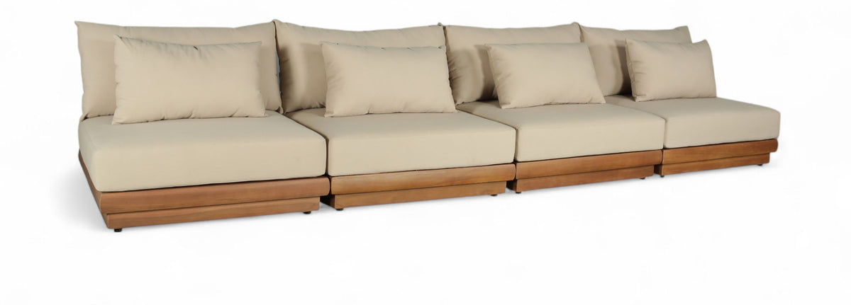 Mirella - 4 Piece Water Resistant Fabric Outdoor Patio Modular Sectional