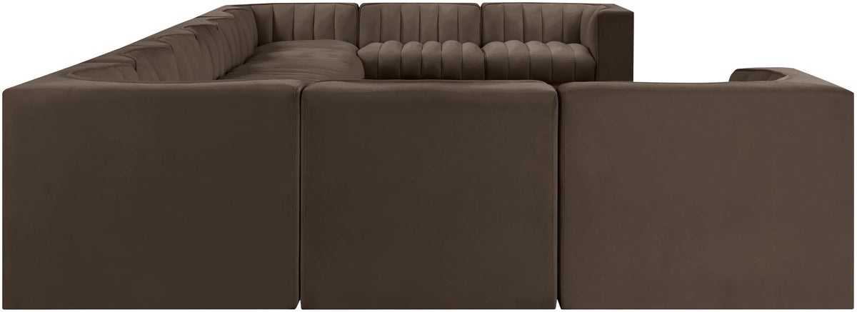 Rummi - Velvet Performance Fabric Upholstered 11 Piece Modular Sectional