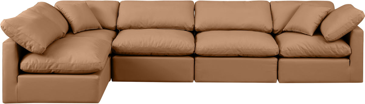 Indulge - Faux Leather 5 Piece Modular Sectional