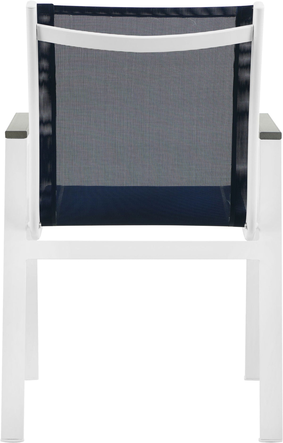 Nizuc - Outdoor Patio Dining Arm Chair With White Frame And Gray Arms (Set of 2)