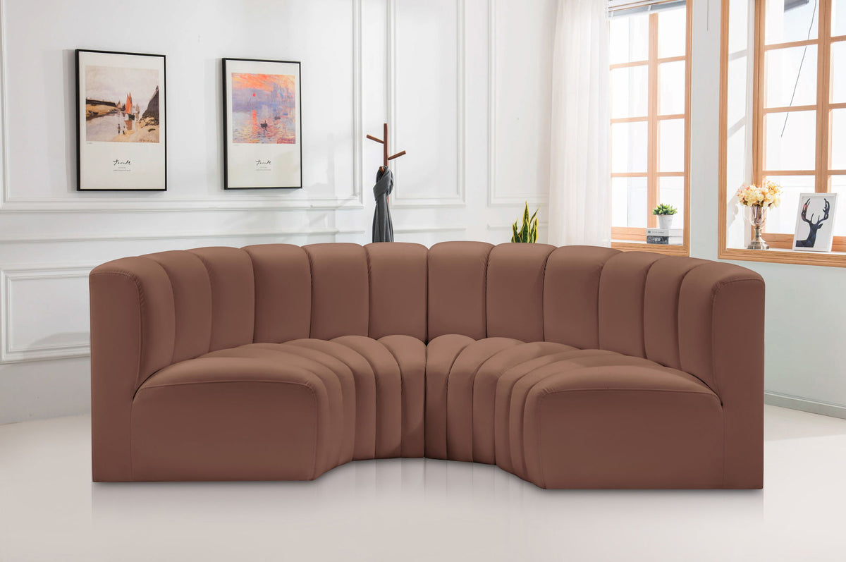 Arc - Faux Leather 4 Piece U-Shaped Modular Sofa