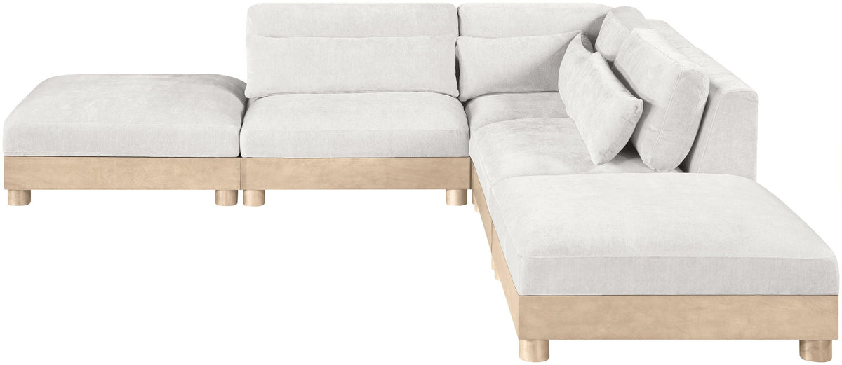 Turin - Chenille Fabric Upholstered Modular Sectional - White