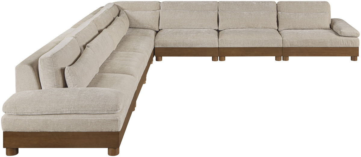 Turin - Chenille Fabric Upholstered Modular Sectional - Taupe