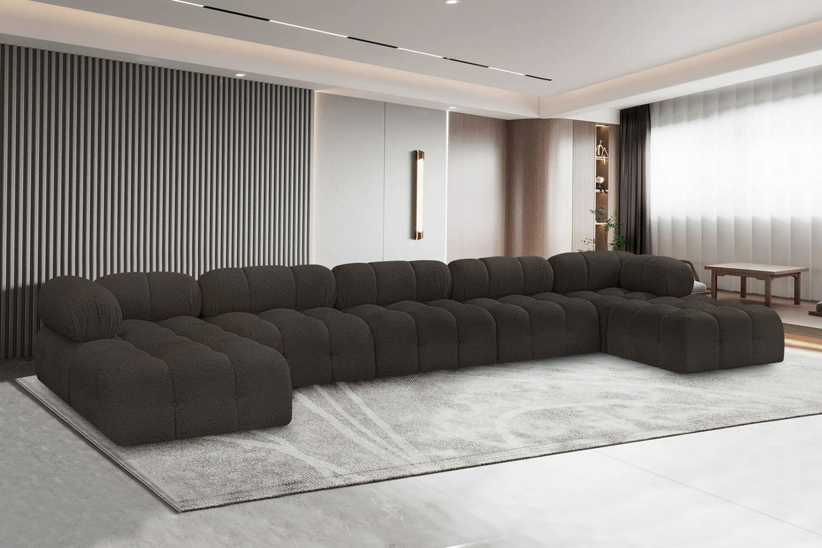 Ames - 7 Piece Fabric Modular U-Shaped Sectional