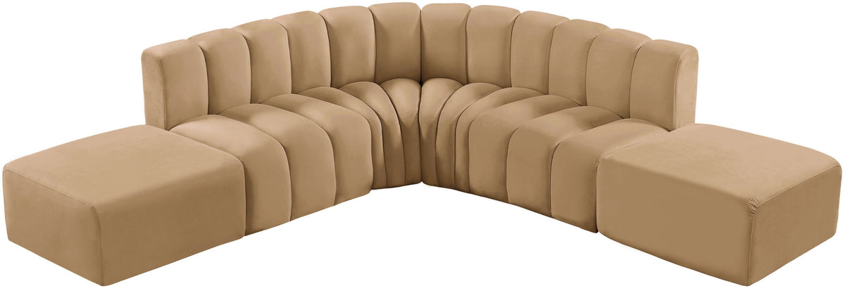 Arc - Velvet 6 Piece Corner Modular Sofa