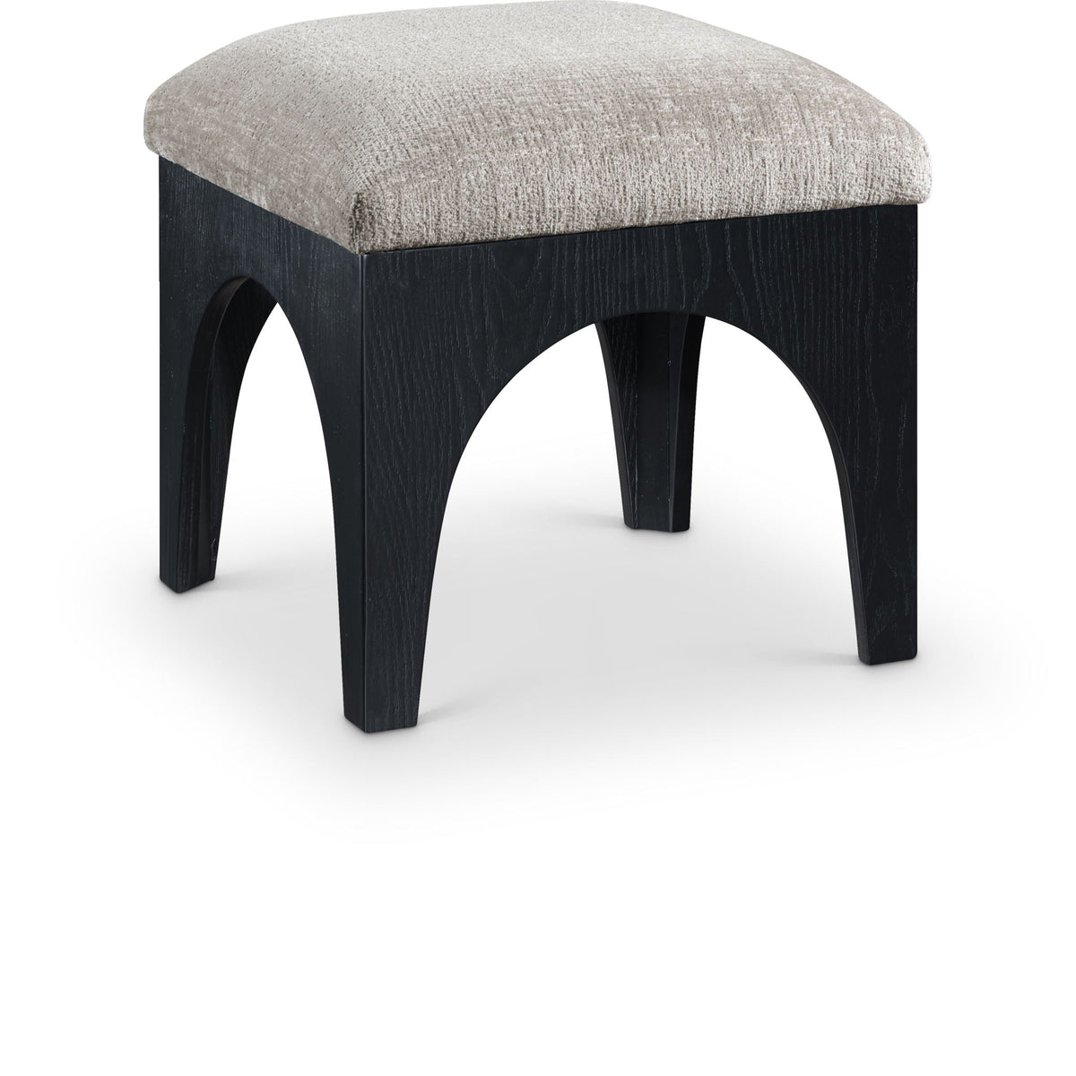 Lawson - Chenille Fabric Ottoman - Black Base