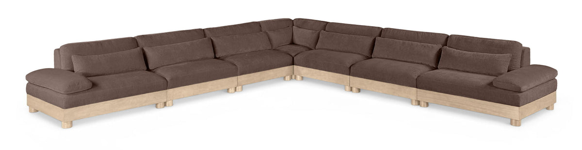 Turin - Chenille Fabric Upholstered Modular Sectional - Brown