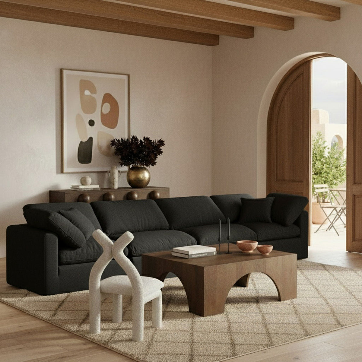 Indulge - Linen 4 Seat Modular Sofa