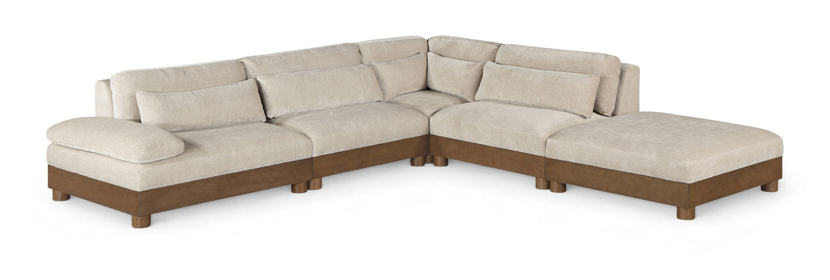 Turin - Chenille Fabric Upholstered Modular Sectional - Taupe