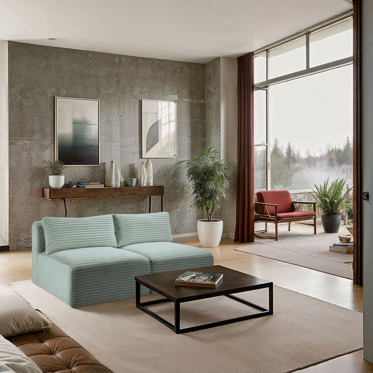 Shaggy - 2 Seat Modular Armless Sofa