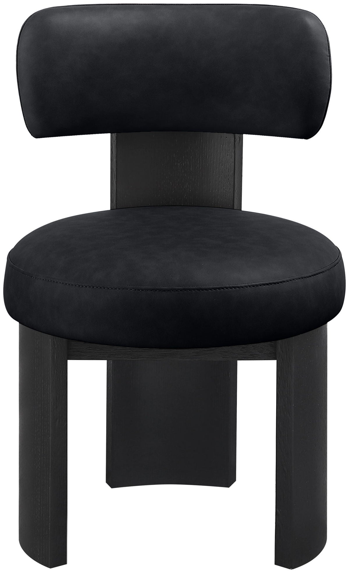Atelier - Vegan Leather Upholstered Dining Chair (Set of 2) - Black Frame