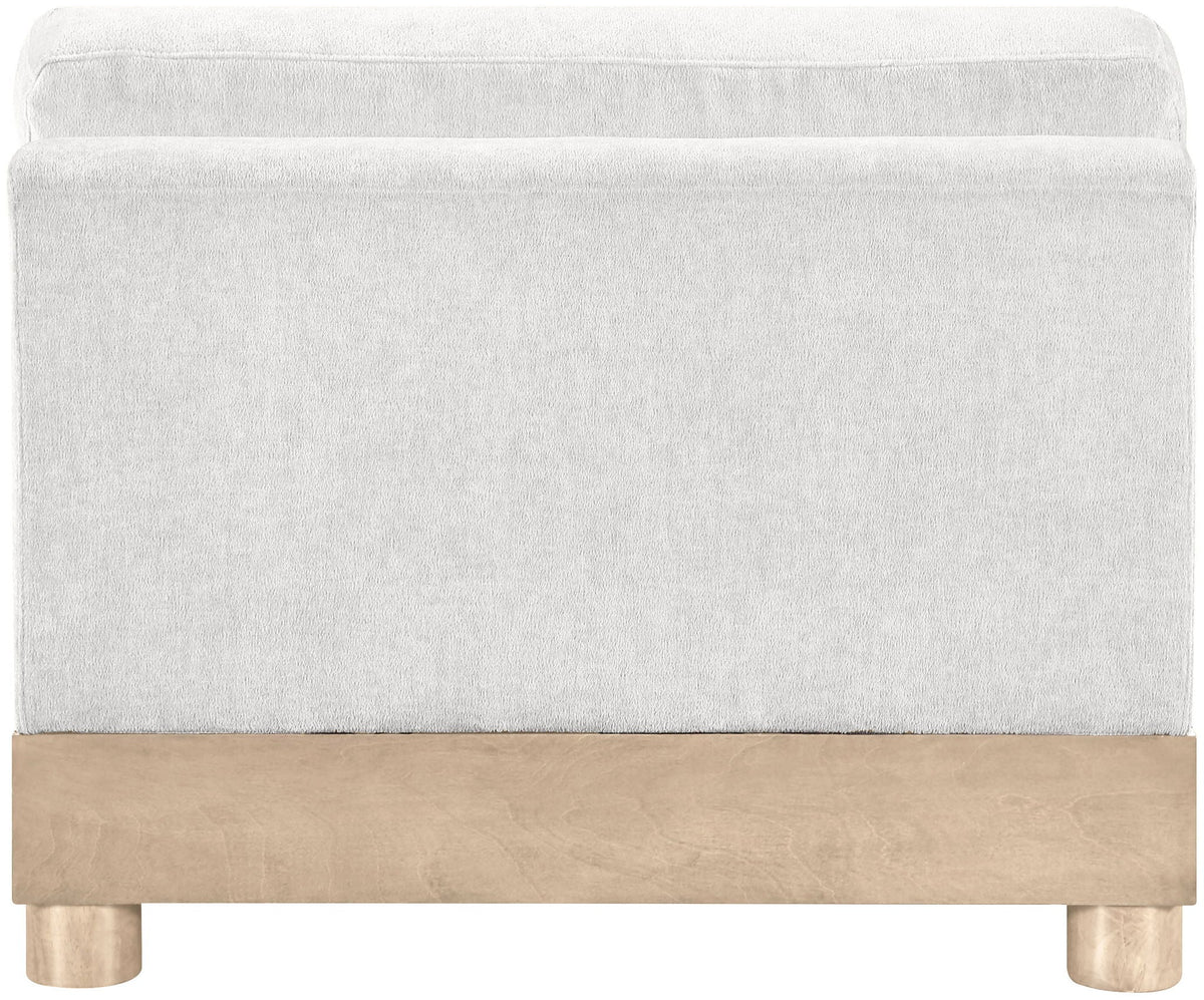 Turin - Chenille Fabric Upholstered Modular Armless Chair - Natural Base