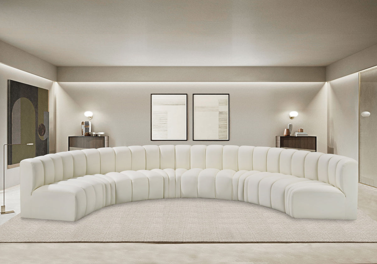 Arc - Faux Leather 8 Piece U-Shaped Modular Sofa