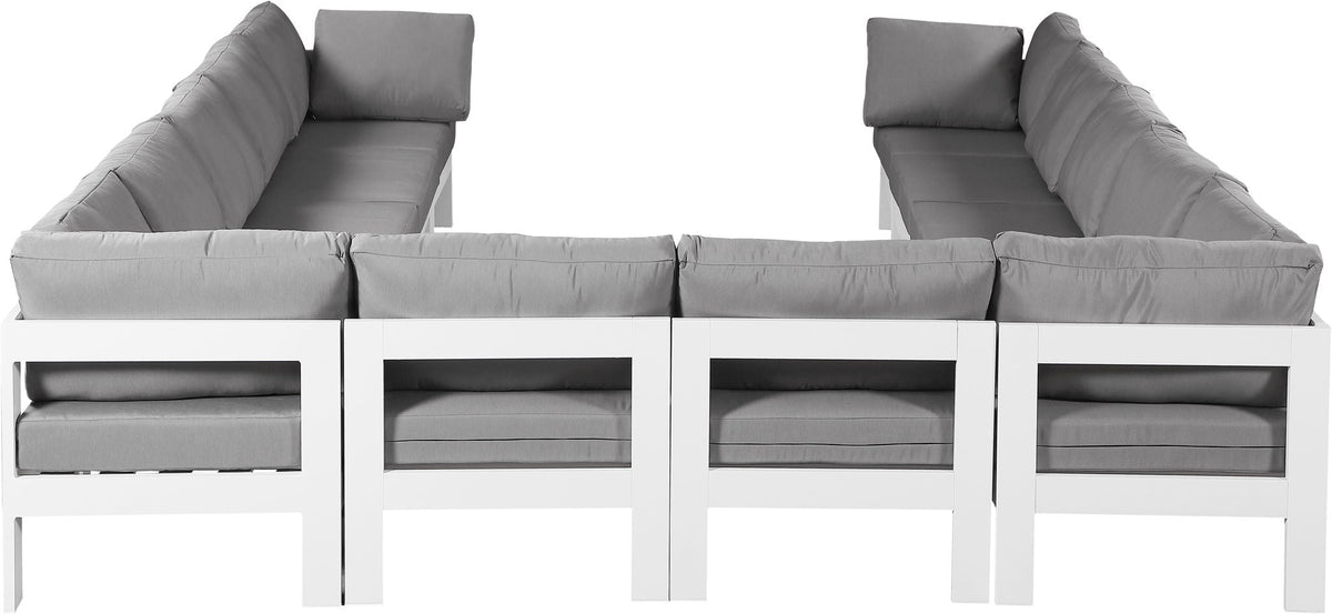 Nizuc - Outdoor Patio 12 Piece Modular Sectional With White Frame