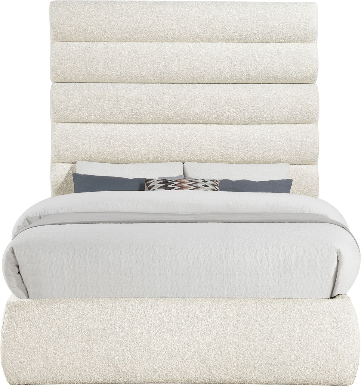 Adam - Boucle Fabric Bed With 70.5" Headboard