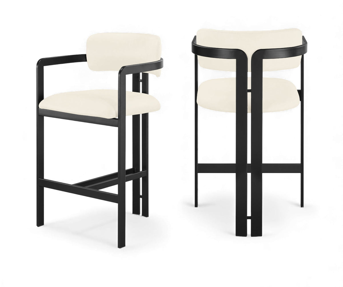 Aurum - Vegan Leather Upholstered Counter Stool With Graphite Black Base
