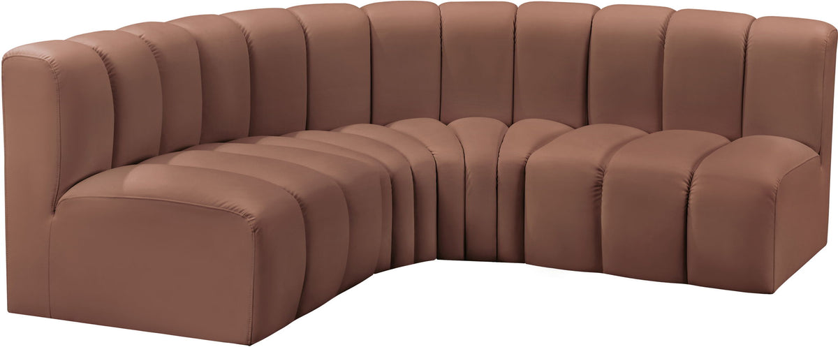 Arc - Faux Leather 4 Piece Corner Modular Sofa