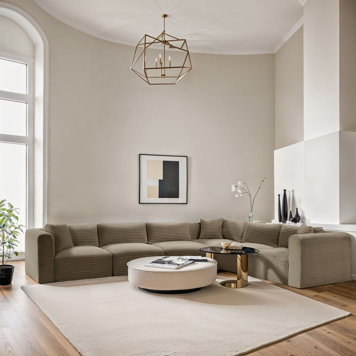 Shaggy - Fabric 6 Piece Modular Corner Sectional
