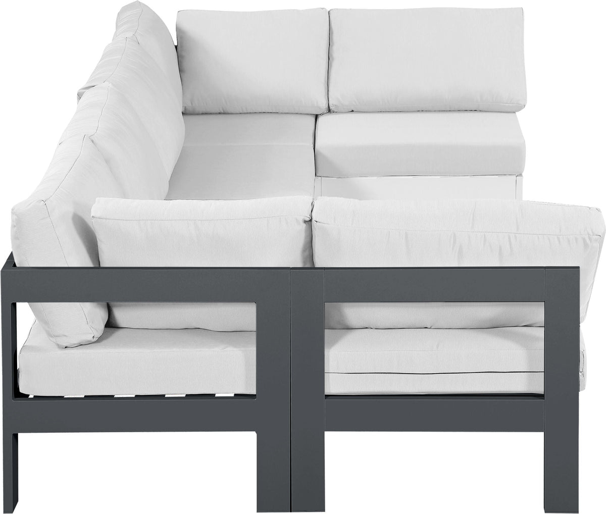 Nizuc - Outdoor Patio 6 Piece Modular Sectional With Gray Frame