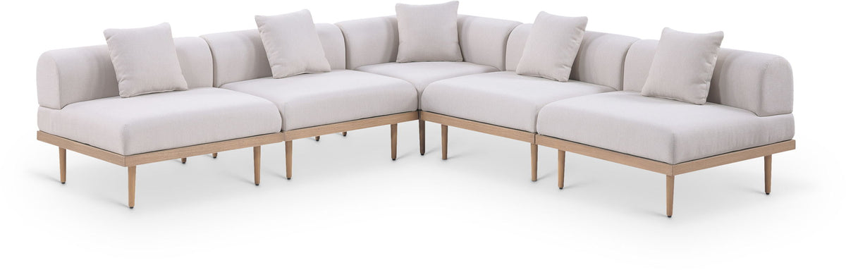 Laguna - 5 Piece 106.5" Upholstered Outdoor Patio Modular Sectional