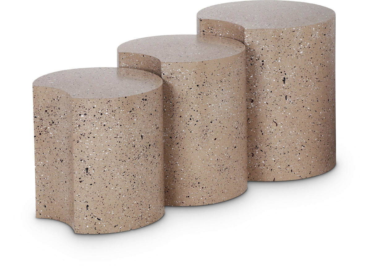 Dimple - 3 Piece Modular End Table - Terazzo Finish