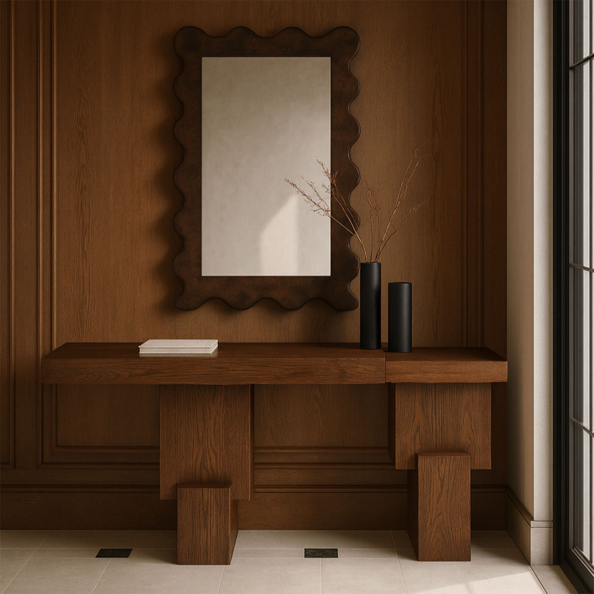 Anzio - Oak Veneer And Solid Wood Console Table