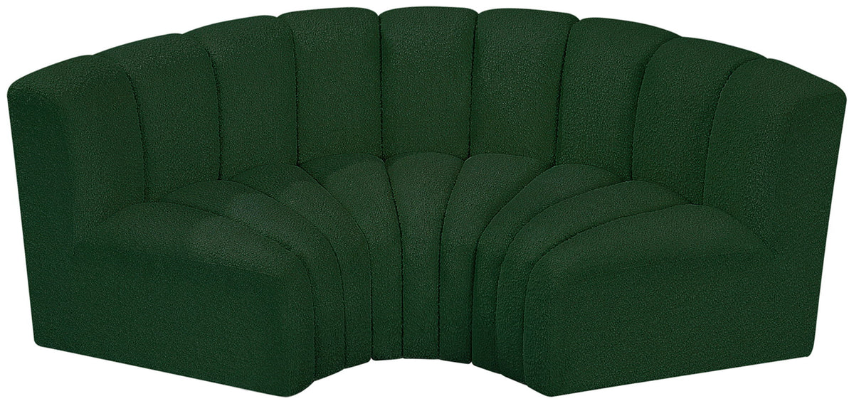 Arc - Boucle Fabric 3 Piece Modular U-Shaped Sofa